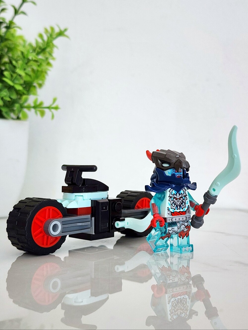 Authentic LEGO Ninjago Dragons Rising Spectral Dragonian Minifigure w/Motorcycle
